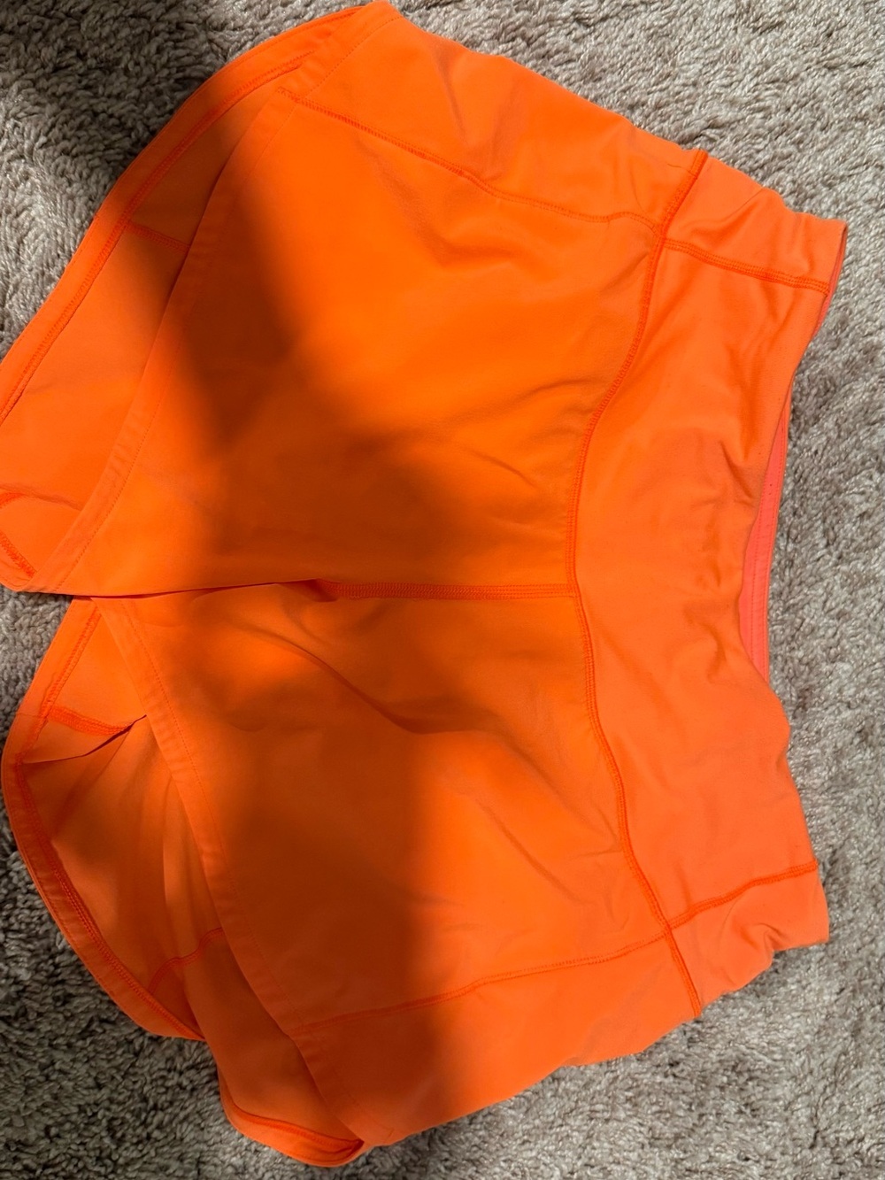 lululemon athletica neon orange Racer Short 3” inseam